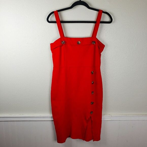 Stella Luce Dresses & Skirts - Stella Luce Bright Sexy Red Open Slit Short Dress Size Large